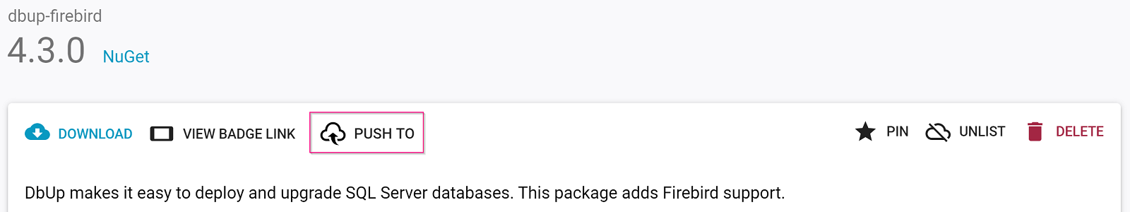 Pushing a package to an external upstream